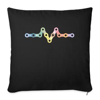 Bicycle chain - Sofa pillowcase 17,3'' x 17,3'' (45 x 45 cm) - black - Front