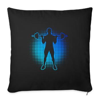 Entraînement d’endurance Hommes Haltérophilie Femmes - Housse de coussin décorative 45 x 45 cm - noir - Devant