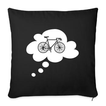Rennrad Wolke Vektor Denkblase Fahrrad Fan Hobby - Sofakissenbezug 45 x 45 cm - Schwarz - Vorne