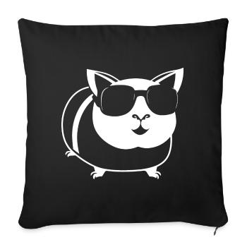 Funny Guinea Pig with Sunglasses Guinea Pigs - Sofa pillowcase 17,3'' x 17,3'' (45 x 45 cm) - black - Front