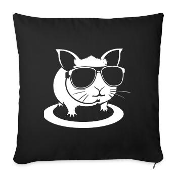 Cochon d’Inde drôle avec des lunettes de soleil Cochons d’Inde - Housse de coussin décorative 45 x 45 cm - noir - Devant