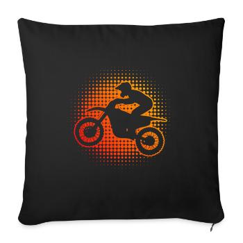 Motocross Freestyle Hommes Motocross Femmes - Housse de coussin décorative 45 x 45 cm - noir - Devant