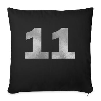 Anniversaire 11 ans - Housse de coussin décorative 45 x 45 cm - noir - Devant