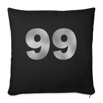 Anniversaire 99 ans - Housse de coussin décorative 45 x 45 cm - noir - Devant