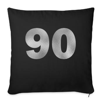 Anniversaire 90 ans - Housse de coussin décorative 45 x 45 cm - noir - Devant
