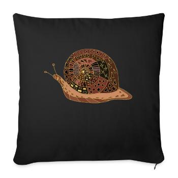 Escargot - Housse de coussin décorative 45 x 45 cm - noir - Devant