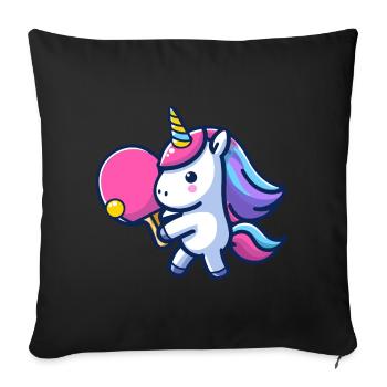 Unicorn Unicorn with Table Tennis Racket for - Sofa pillowcase 17,3'' x 17,3'' (45 x 45 cm) - black - Front