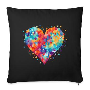 Cologne Carnival Alaaf Jeck Party Confetti Heart - Sofa pillowcase 17,3'' x 17,3'' (45 x 45 cm) - black - Front