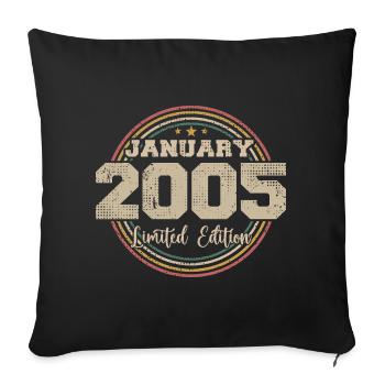 Les légendes sont nées en janvier 2005 - Housse de coussin décorative 45 x 45 cm - noir - Devant