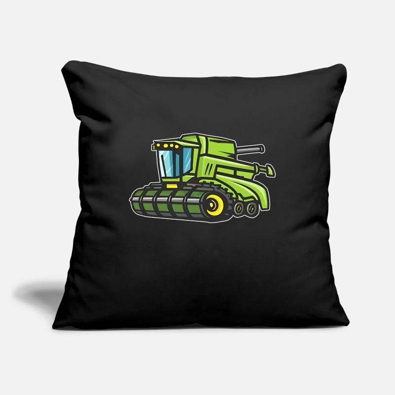 moissonneuse-batteuse verte Housse de coussin décorative 45 x 45 cm