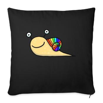 Rainbow Snail - Sofa pillowcase 17,3'' x 17,3'' (45 x 45 cm) - black - Front