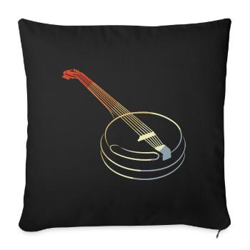 Dessin de Banjo Vintage - Housse de coussin décorative 45 x 45 cm - noir - Devant