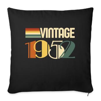 Vintage 1952 - 1952 Anniversary Gift - Sofa pillowcase 17,3'' x 17,3'' (45 x 45 cm) - black - Front