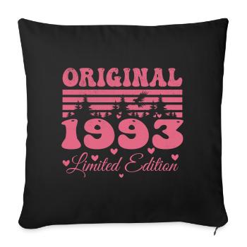 Cadeau 31e Anniversaire 1993 Femme | Né en 1993 - Housse de coussin décorative 45 x 45 cm - noir - Devant