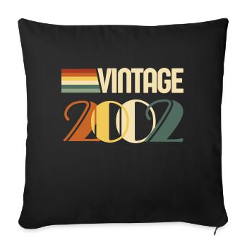 Jahrgang 2002 - 2002 Geburtstagsgeschenk - Sofakissenbezug 45 x 45 cm - Schwarz - Vorne