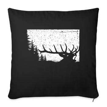 Cerf - Housse de coussin décorative 45 x 45 cm - noir - Devant