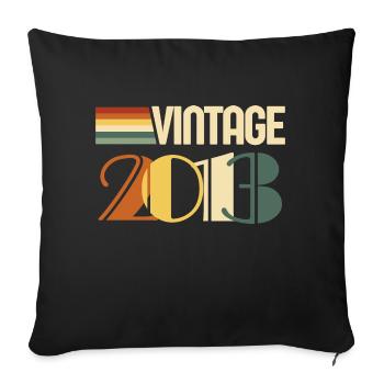 Jahrgang 2013 - 2013 Jubiläumsgeschenk - Sofakissenbezug 45 x 45 cm - Schwarz - Vorne