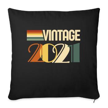 Jahrgang 2021 - 2021 Jubiläumsgeschenk - Sofakissenbezug 45 x 45 cm - Schwarz - Vorne
