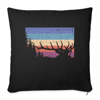 Cerf - Housse de coussin décorative 45 x 45 cm - noir - Devant