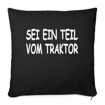 Tracteur - Housse de coussin décorative 45 x 45 cm - noir - Devant