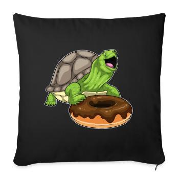 Turtle Donut - Sofa pillowcase 17,3'' x 17,3'' (45 x 45 cm) - black - Front