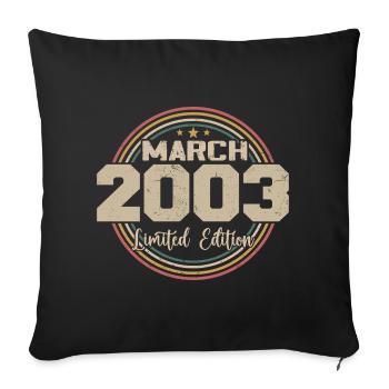 Génial Depuis Mars 2003 Anniversaire 2003 Cadeau - Housse de coussin décorative 45 x 45 cm - noir - Devant