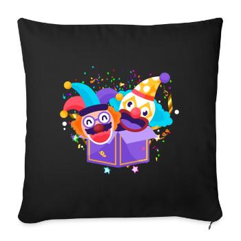 Clown Karneval Fasching Kostüm Umzug Feiern Narr - Sofakissenbezug 45 x 45 cm - Schwarz - Vorne
