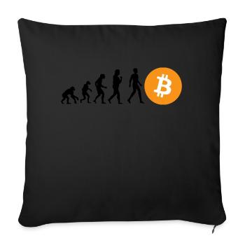 Évolution cryptographique du BTC Bitcoin - Housse de coussin décorative 45 x 45 cm - noir - Devant