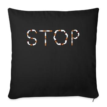 Stoppen Sie Zigaretten - Sofakissenbezug 45 x 45 cm - Schwarz - Vorne