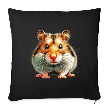 Hamster - Sofa pillowcase 17,3'' x 17,3'' (45 x 45 cm) - black - Front