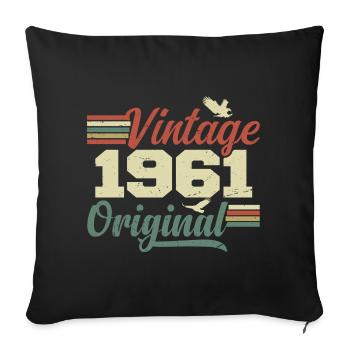 Vintage 1961 Retro 1961 Birthday Gift - Sofa pillowcase 17,3'' x 17,3'' (45 x 45 cm) - black - Front