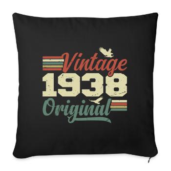 Vintage 1938 Retro 1938 Anniversary Gift - Sofa pillowcase 17,3'' x 17,3'' (45 x 45 cm) - black - Front