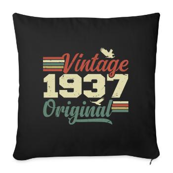 Vintage 1937 Retro 1937 Anniversary Gift - Sofa pillowcase 17,3'' x 17,3'' (45 x 45 cm) - black - Front