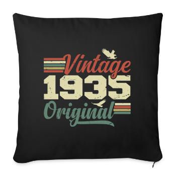 Vintage 1935 Retro 1935 Anniversary Gift - Sofa pillowcase 17,3'' x 17,3'' (45 x 45 cm) - black - Front