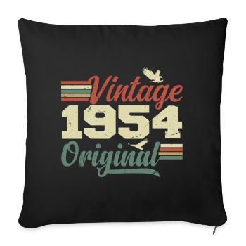 Vintage 1954 Cadeau Anniversaire 1954 Retro - Housse de coussin décorative 45 x 45 cm - noir - Devant