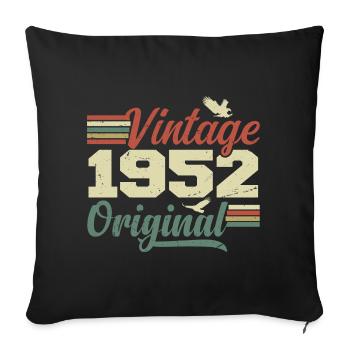 Vintage 1952 Retro 1952 Anniversary Gift - Sofa pillowcase 17,3'' x 17,3'' (45 x 45 cm) - black - Front