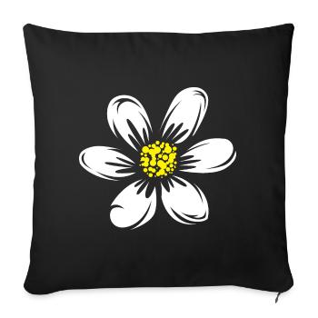 Daisy Boho prairie plantes Nature symbole - Housse de coussin décorative 45 x 45 cm - noir - Devant
