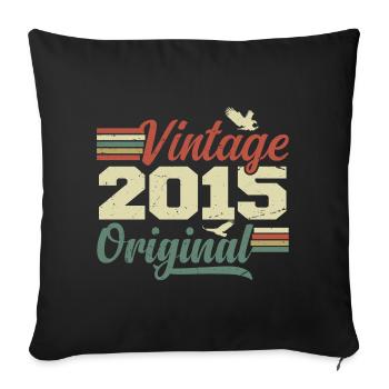 Vintage 2015 Retro Anniversary Gift - Sofa pillowcase 17,3'' x 17,3'' (45 x 45 cm) - black - Front