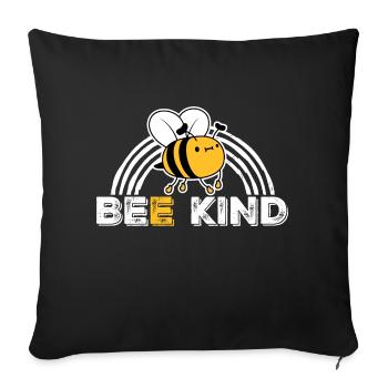 Be Kind Cute Honey Kindness Bee Love Inspirational - Sofa pillowcase 17,3'' x 17,3'' (45 x 45 cm) - black - Front
