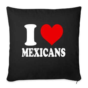 J’aime les Mexicains Coeur Drôle D’ - Housse de coussin décorative 45 x 45 cm - noir - Devant