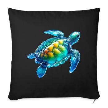 Tortue - Housse de coussin décorative 45 x 45 cm - noir - Devant