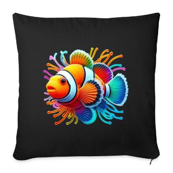 Poisson-clown - Housse de coussin décorative 45 x 45 cm - noir - Devant