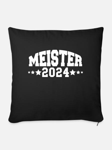 Meister 2024 - Sofakissenbezug 45 x 45 cm - Schwarz