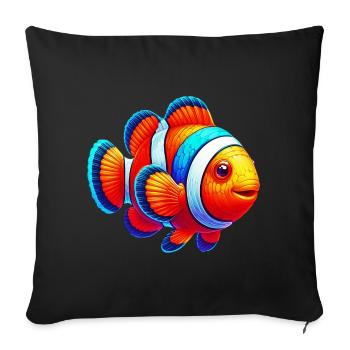 Poisson-clown - Housse de coussin décorative 45 x 45 cm - noir - Devant