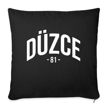 Düzce 81 Turquie Turquie Turquie Cadeau Düzceli TR - Housse de coussin décorative 45 x 45 cm - noir - Devant