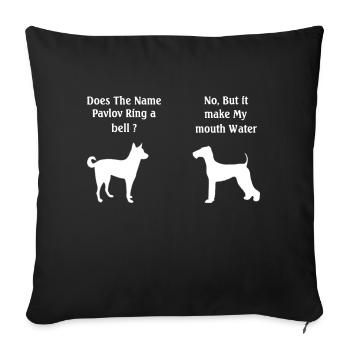 Does The Name Pavlov Ring a Bell Funny Psychology - Sofa pillowcase 17,3'' x 17,3'' (45 x 45 cm) - black - Front