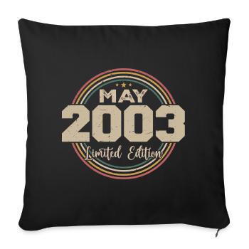 Mai 2003 Vintage Nées En Mai 2003 Anniversaire - Housse de coussin décorative 45 x 45 cm - noir - Devant