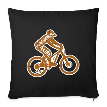 Mountain Biker Saying - Sofa pillowcase 17,3'' x 17,3'' (45 x 45 cm) - black - Front