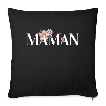 idee cadeau maman fete des meres anniversaire - Housse de coussin décorative 45 x 45 cm - noir - Devant