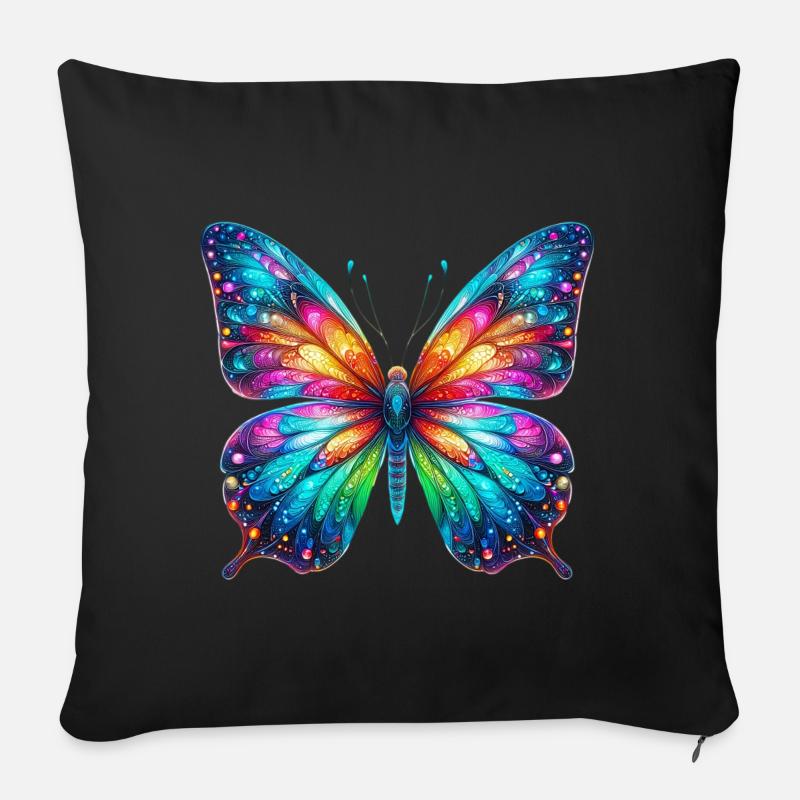 Schmetterling - Sofakissenbezug 45 x 45 cm - Schwarz